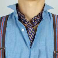 PNC-2 Neckerchief Italy Print Silk Small Pattern Blue / Wine Red[Formal Accessories] Yamamoto(EXCY) Sub Photo