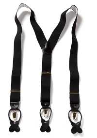 AT-BLACK-XL Albert Thurston Suspenders No Pattern Black 2way Type XL Size[Formal Accessories] ALBERT THURSTON Sub Photo