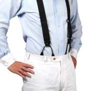 AT-BLACK-XL Albert Thurston Suspenders No Pattern Black 2way Type XL Size[Formal Accessories] ALBERT THURSTON Sub Photo