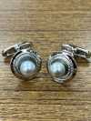 3002 Black Pearl Cufflinks Silver