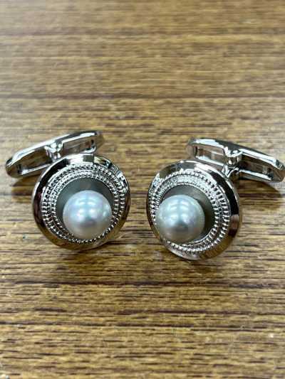 Black Pearl Cufflinks Silver