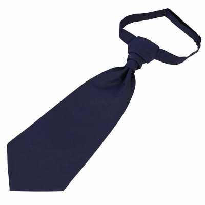 YT-304 Japanese Silk Ascot Tie (Euro Tie), Komon Pattern, Navy Blue