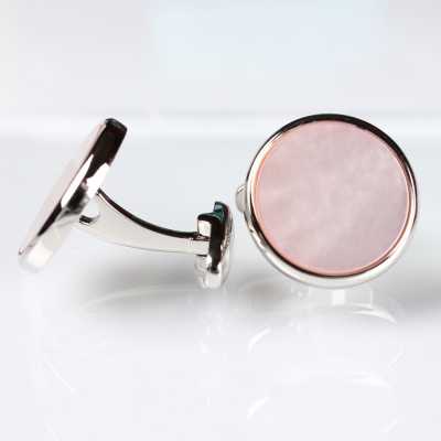E-5-C Color Coating Shell Cufflinks Pink