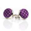 CUFF-V14 VANNERS Silk Textile Walnut Cuffs Houndstooth Pattern Purple