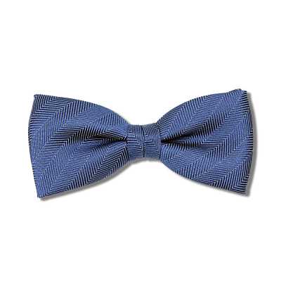 VBF-49 VANNERS Silk Bow Tie Herringbone Blue