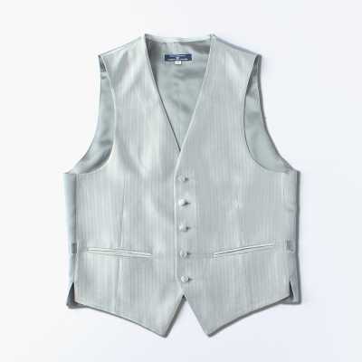 VANNERS Formal Vest Herringbone Silver