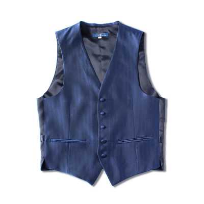 VANNERS-V-48 VANNERS Formal Vest Herringbone Navy Blue