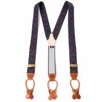 AT-RK20 Albert Thurston Suspenders Komon Pattern Red Blue Textile Type Leather End 38mm Width[Formal Accessories] ALBERT THURSTON Sub Photo