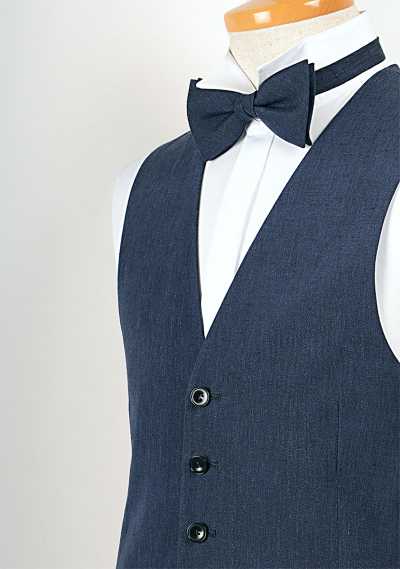 LV-1 Made In Japan Linen Vest Navy Blue