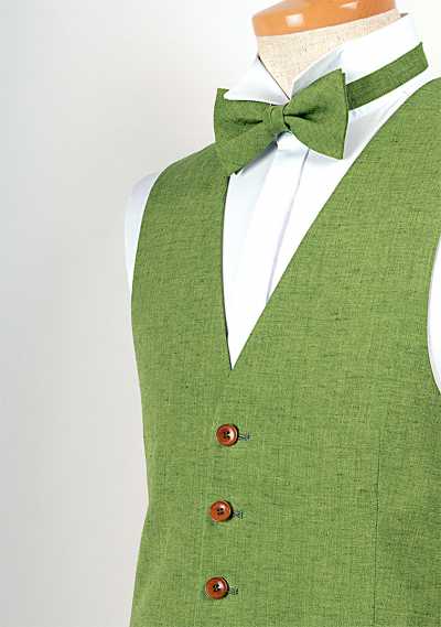LV-3 Japanese-made Linen Vest Green