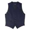 V-304 Formal Vest, Silk Jacquard, Navy Blue
