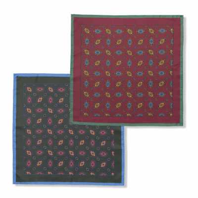 EXCY FORMAL Komon Pattern Printed Silk Pocket Square