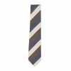 HVN-62 VANNERS Silk Handmade Necktie Regimental Navy Blue/Brown