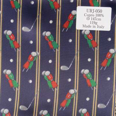 Made In Italy Cupro 100% Printed Lining, Golf Pattern