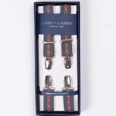 ATX-2595 Albert Thurston Suspenders, 4-point X- Brace Clip Closure, 25mm Elastic (Elastic Band)[Formal Accessories] ALBERT THURSTON Sub Photo