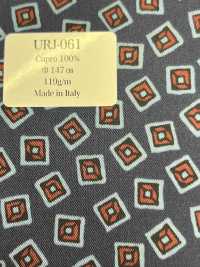 URJ-061 Made In Italy 100% Cupra Printed Lining Blue Box Pattern TCS Sub Photo