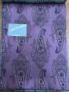 URJ-067 Made In Italy 100% Cupra Printed Lining Big Paisley Pattern Dark Purple