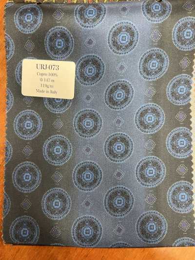 Made In Italy Cupro 100% Printed Lining, Navy Blue Gradient