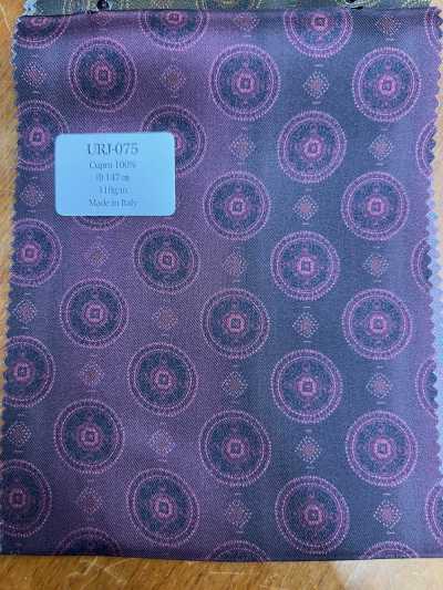 URJ-075 Made In Italy Cupro 100% Printed Lining Dark Red Gradient