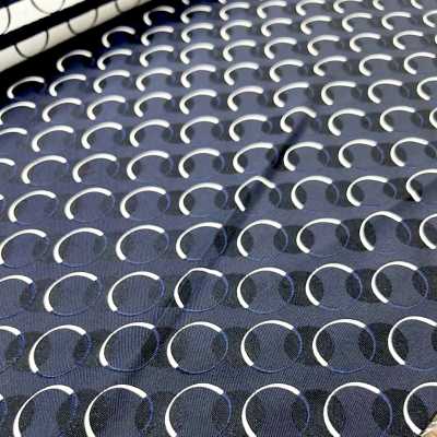 AI-9 Silk Jacquard Scale Pattern Navy Blue [Outlet]