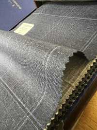 14CN1555 CANONICO 21μ RUSTIC TROPICAL Windowpane Dark Blue[Textile] CANONICO Sub Photo