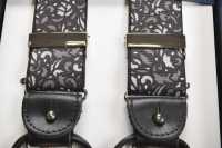 AT-2384/3 ALBERT THURSTON Floral Black & Grey Elastic Suspenders 35mm[Formal Accessories] ALBERT THURSTON Sub Photo