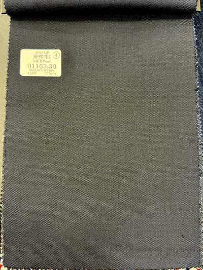 01163-30 26AW HERDREX [Silk & Wool] Silk & Wool Navy Solid