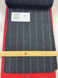 2MN3391 25SS MIYUKI Textile GINZA Charcoal Heaven Gray Stripe Miyuki Woolen Mills Sub Photo
