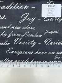 URJ-085 Made In Italy 100% Cupra Printed Lining English Letters Black TCS Sub Photo