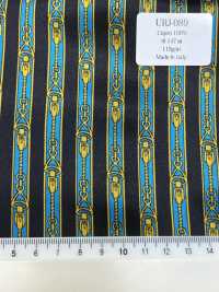 URJ-089 Made In Italy 100% Cupra Printed Lining Zipper Blue TCS Sub Photo