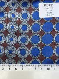 URJ-095 Made In Italy 100% Cupra Printed Lining Multi-Dot Blue X Brown TCS Sub Photo