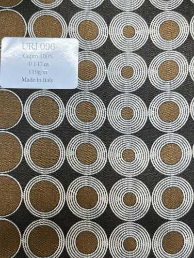 URJ-096 Made In Italy 100% Cupro Printed Lining Multi-Dot Brown × Black
