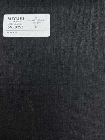 5MK0252 MIYUKI EVER WOOL Shadow Windowpane Charcoal Gray