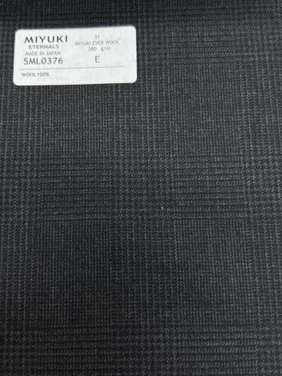 5ML0376 MIYUKI EVER WOOL Glen Check Charcoal Gray