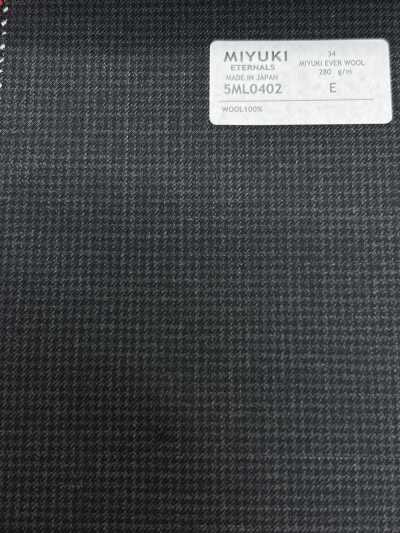 5ML0402 MIYUKI EVER WOOL Houndstooth Charcoal Gray