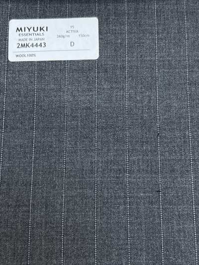 2MK4443 26SS MIYUKI Fabric ESSENTIALS ACTIVA Medium Gray Stripe