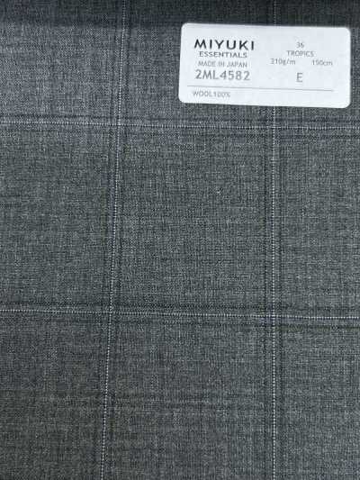 2ML4582 26SS Miyuki Fabric MIYUKI Essentials TROPICS Medium Gray Check