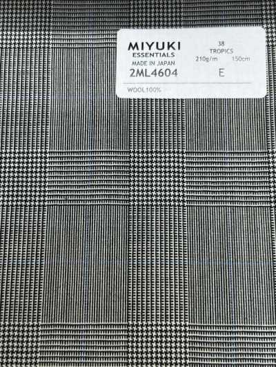 2ML4604 26SS MIYUKI Fabrics Essentials TROPICS Light Gray Check