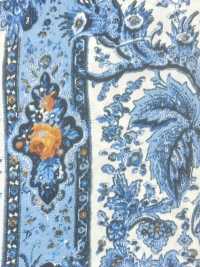 URJ-097 Italian-made 100% Cupro Cupro Lining, Paisley Pattern, Blue. TCS Sub Photo