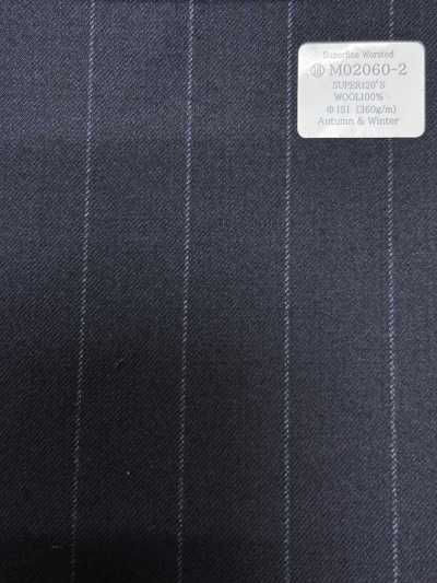 M02060-2 KUNISHIMA1850 Exclusive Line [Superfine Worsted] Navy Chalk Stripe