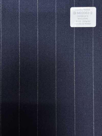 M02061-2 KUNISHIMA1850 Exclusive Line [Superfine Worsted] Navy Chalk Stripe