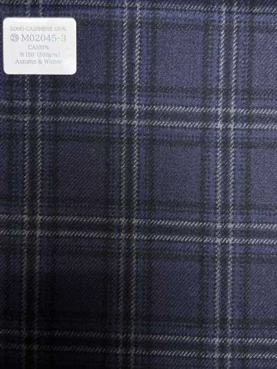 M02045-3 KUNISHIMA1850 Exclusive Line [SOMO CASHMERE 100%] Navy 3D Check