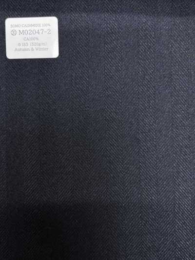 M02047-2 KUNISHIMA1850 Exclusive Line [SOMO Cashmere 100%] Navy Herringbone
