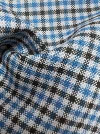 MH6511-BL Standard Japanese Wool-Mohair Worsted (Tonic Style) Check Blue[Textile] Additional Images