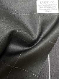 LA5531-DG Standard Japanese Silk Lurex Wool Stretch Check[Textile] Additional Images