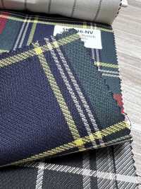 SK5536-NV Standard Japanese Silk-Wool Stretch Check Navy[Textile] Additional Images