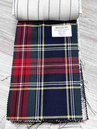 SK5536-NV Standard Japanese Silk-Wool Stretch Check Navy[Textile] Additional Images