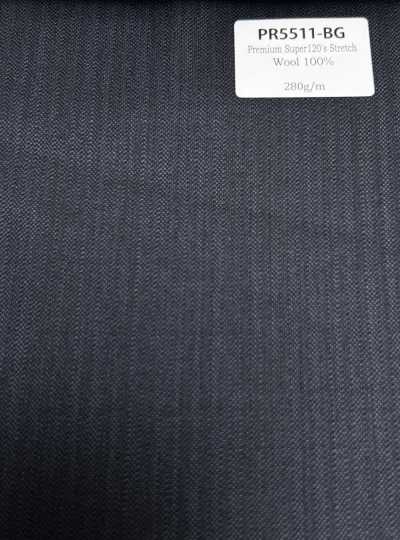 PR5511-BG Standard Japanese-made Premium Super120's Stretch Solid Blue Gray