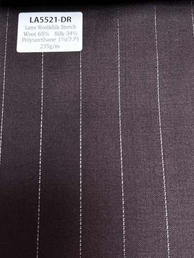 Classic Japanese Silk Lame Wool Stretch Stripe Dark Red