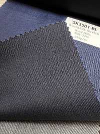 SK3501-BL Standard Japanese Silk Wool Stretch Blue[Textile] HOSOI SYOJI Additional Images